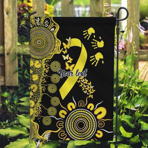 Sarcoma Awareness Personalised Garden Flag Aboriginal Ribbon Dot Painting