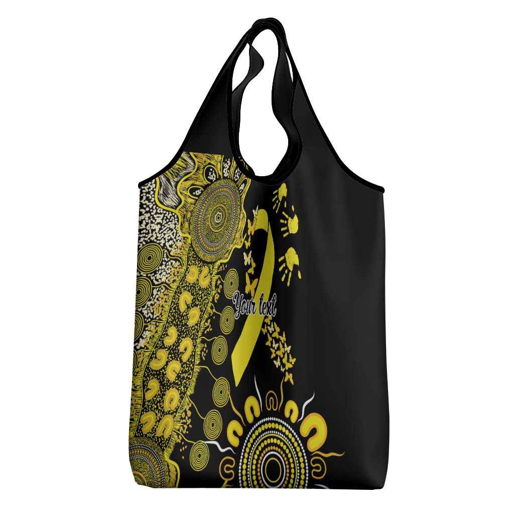 Sarcoma Awareness Personalised Grocery Bag Aboriginal Ribbon Dot Painting