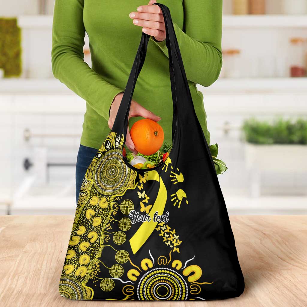 Sarcoma Awareness Personalised Grocery Bag Aboriginal Ribbon Dot Painting