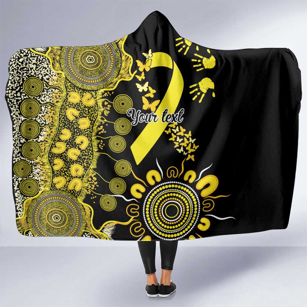 Sarcoma Awareness Personalised Hooded Blanket Aboriginal Ribbon Dot Painting