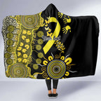 Sarcoma Awareness Personalised Hooded Blanket Aboriginal Ribbon Dot Painting