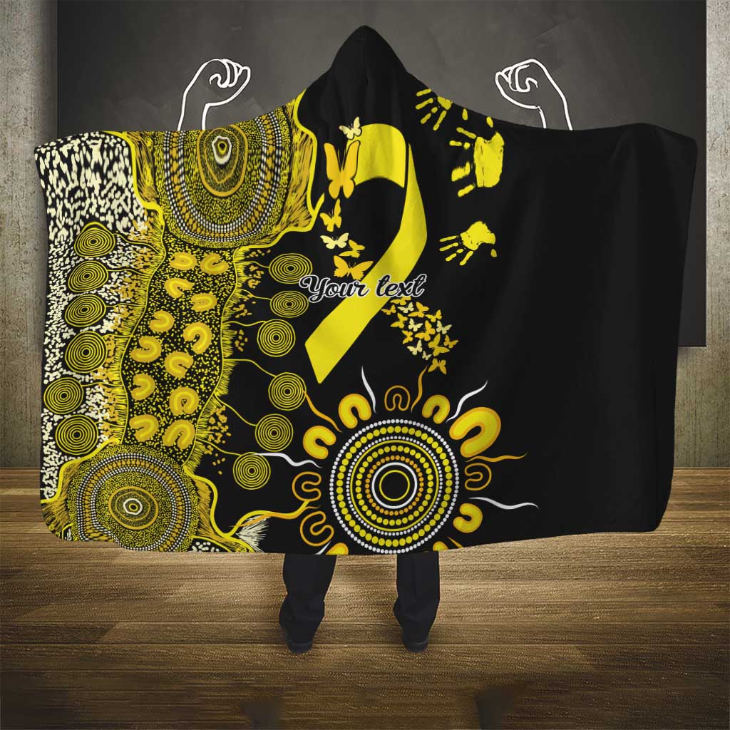 Sarcoma Awareness Personalised Hooded Blanket Aboriginal Ribbon Dot Painting