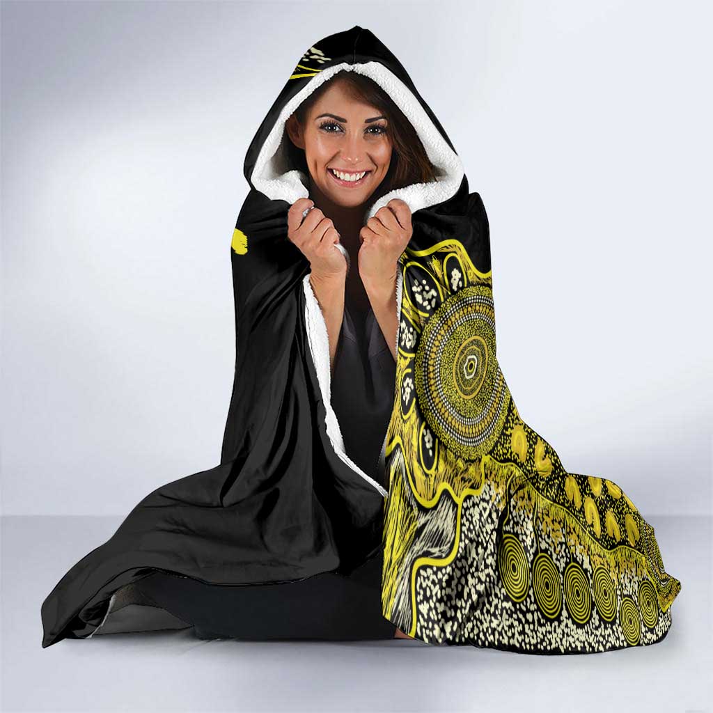 Sarcoma Awareness Personalised Hooded Blanket Aboriginal Ribbon Dot Painting