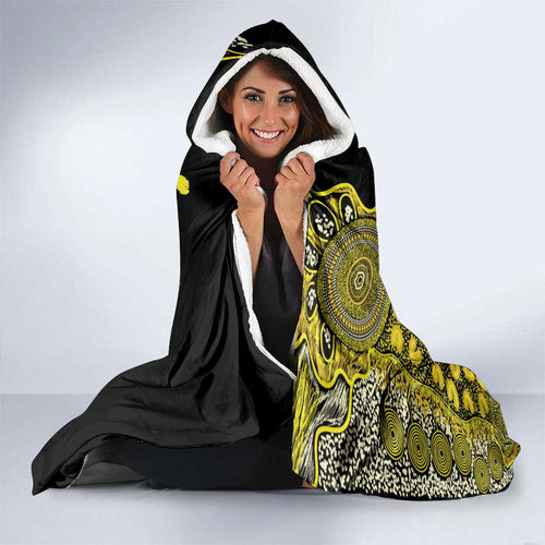 Sarcoma Awareness Personalised Hooded Blanket Aboriginal Ribbon Dot Painting