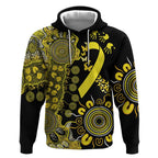 Sarcoma Awareness Personalised Hoodie Aboriginal Ribbon Dot Painting