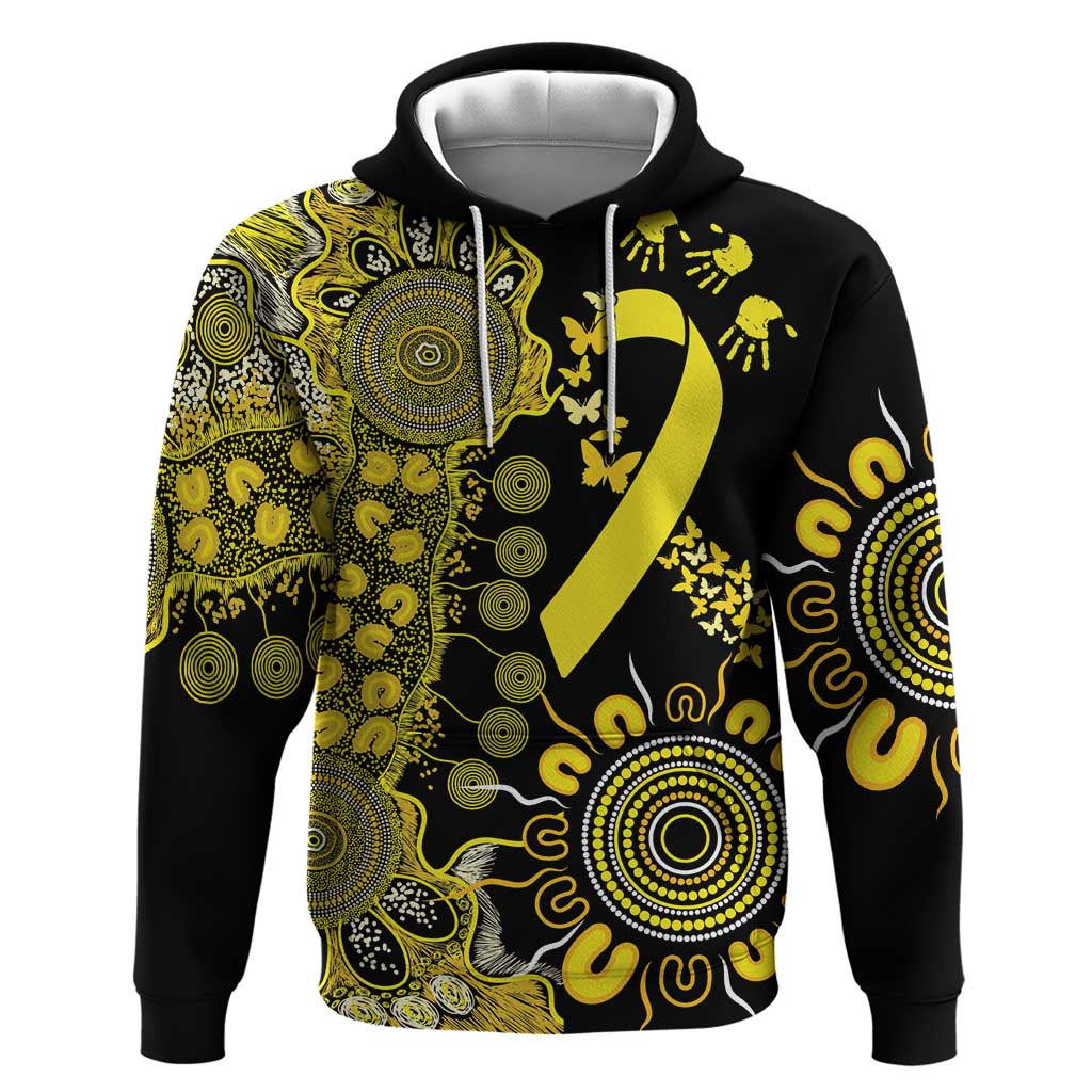Sarcoma Awareness Personalised Hoodie Aboriginal Ribbon Dot Painting