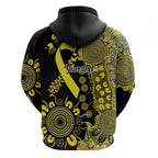 Sarcoma Awareness Personalised Hoodie Aboriginal Ribbon Dot Painting
