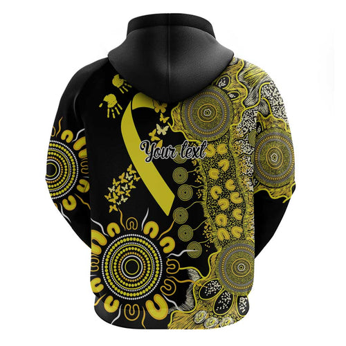 Sarcoma Awareness Personalised Hoodie Aboriginal Ribbon Dot Painting