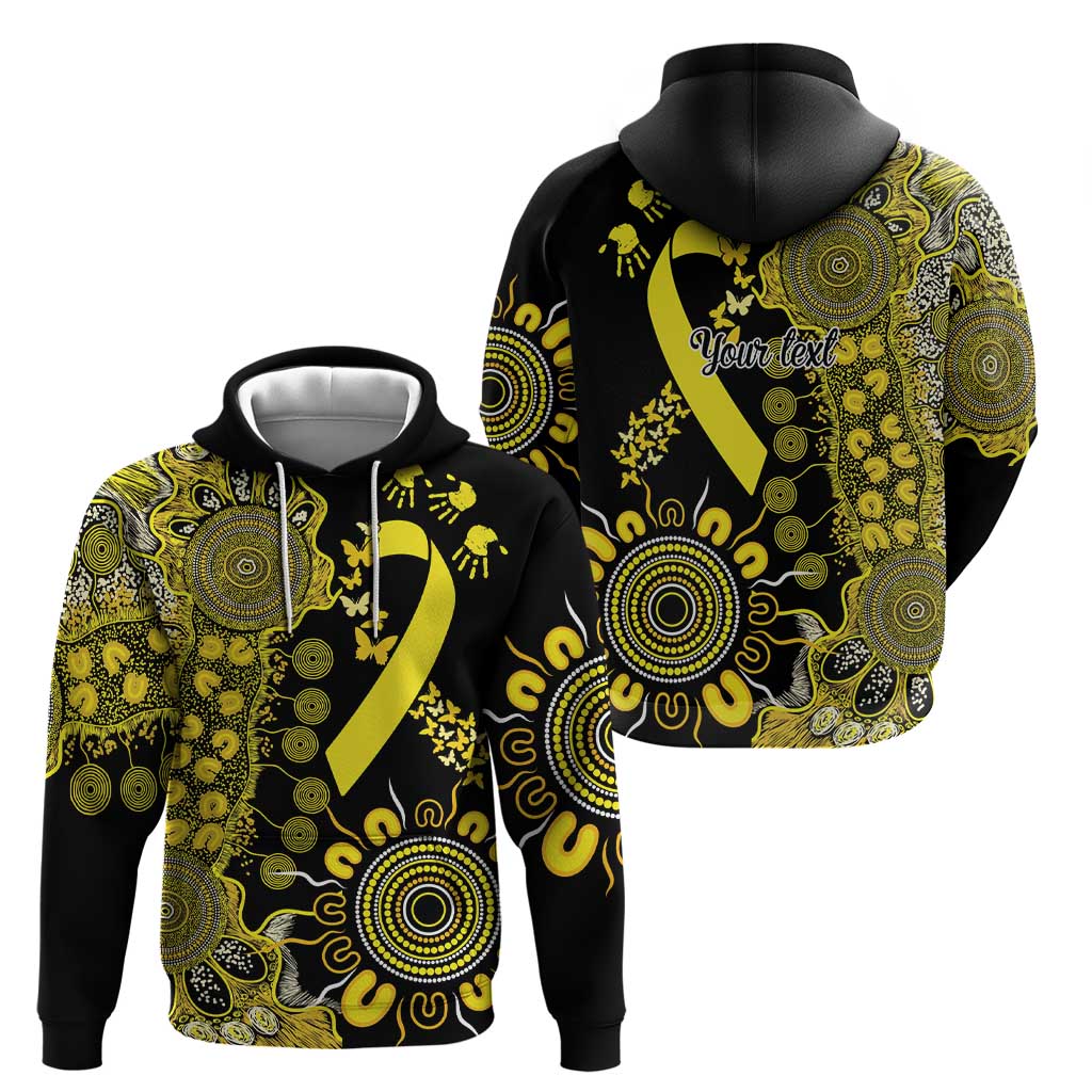 Sarcoma Awareness Personalised Hoodie Aboriginal Ribbon Dot Painting