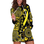 Sarcoma Awareness Personalised Hoodie Dress Aboriginal Ribbon Dot Painting
