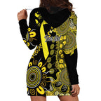 Sarcoma Awareness Personalised Hoodie Dress Aboriginal Ribbon Dot Painting
