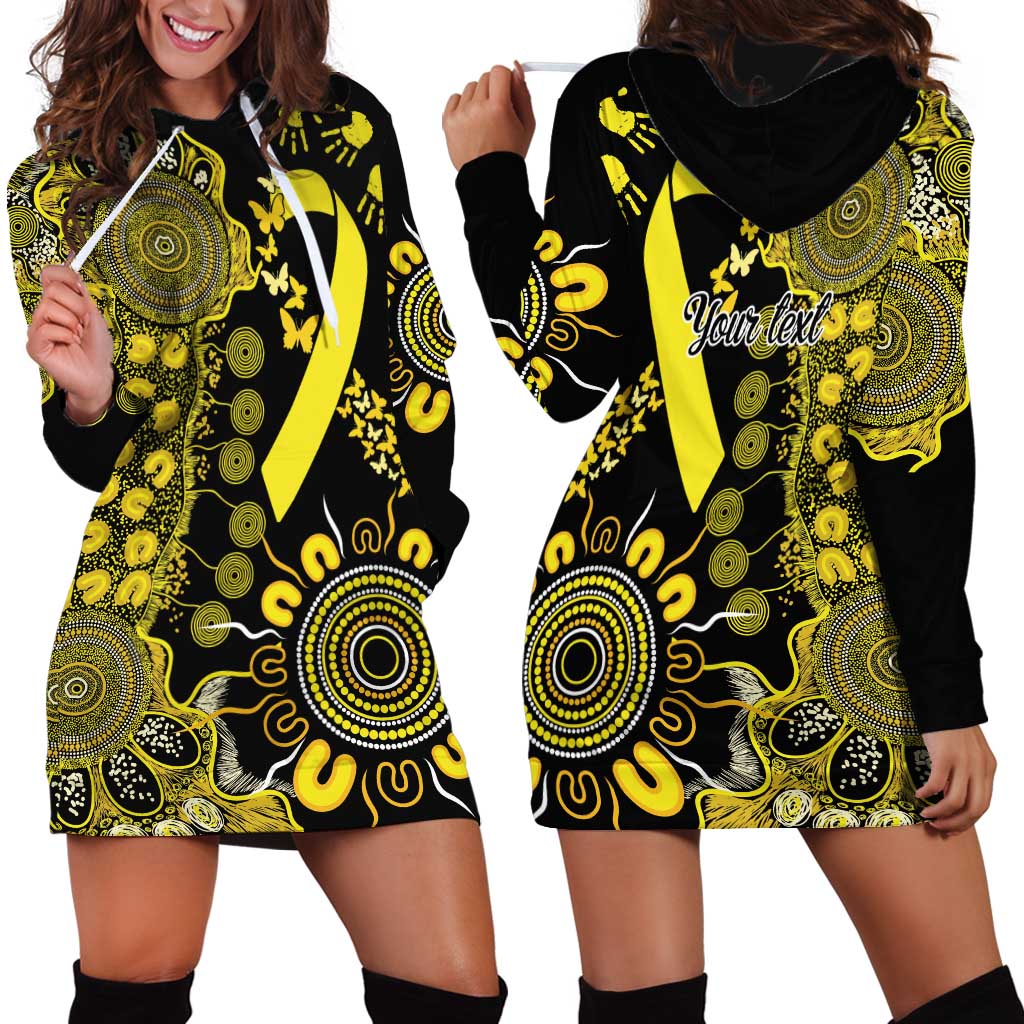 Sarcoma Awareness Personalised Hoodie Dress Aboriginal Ribbon Dot Painting