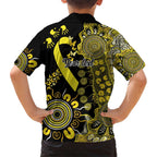 Sarcoma Awareness Personalised Kid Hawaiian Shirt Aboriginal Ribbon Dot Painting