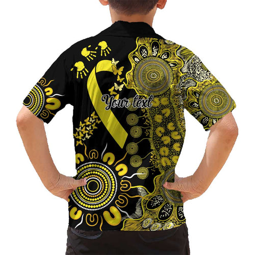 Sarcoma Awareness Personalised Kid Hawaiian Shirt Aboriginal Ribbon Dot Painting