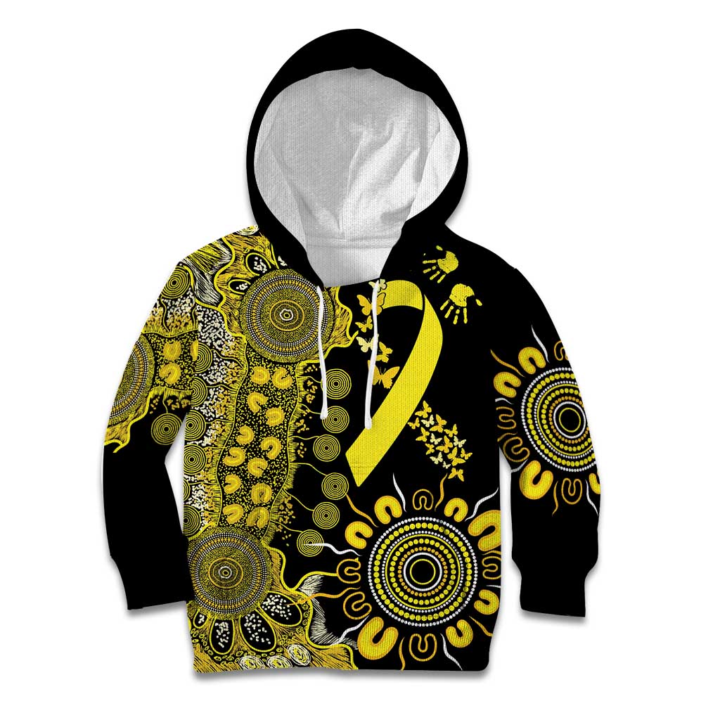 Sarcoma Awareness Personalised Kid Hoodie Aboriginal Ribbon Dot Painting