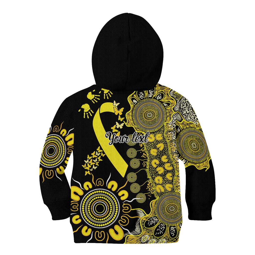 Sarcoma Awareness Personalised Kid Hoodie Aboriginal Ribbon Dot Painting