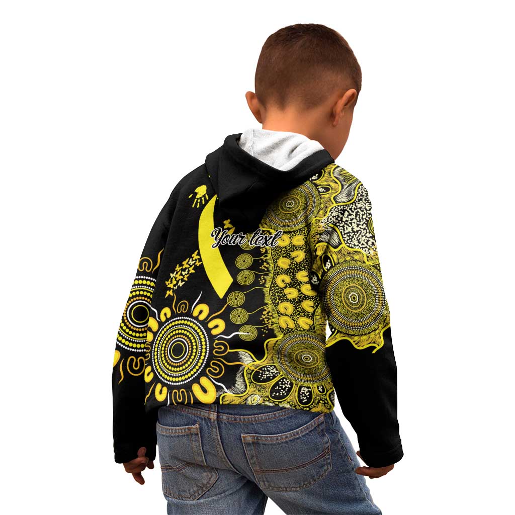 Sarcoma Awareness Personalised Kid Hoodie Aboriginal Ribbon Dot Painting