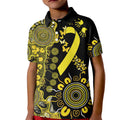 Sarcoma Awareness Personalised Kid Polo Shirt Aboriginal Ribbon Dot Painting