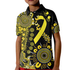 Sarcoma Awareness Personalised Kid Polo Shirt Aboriginal Ribbon Dot Painting