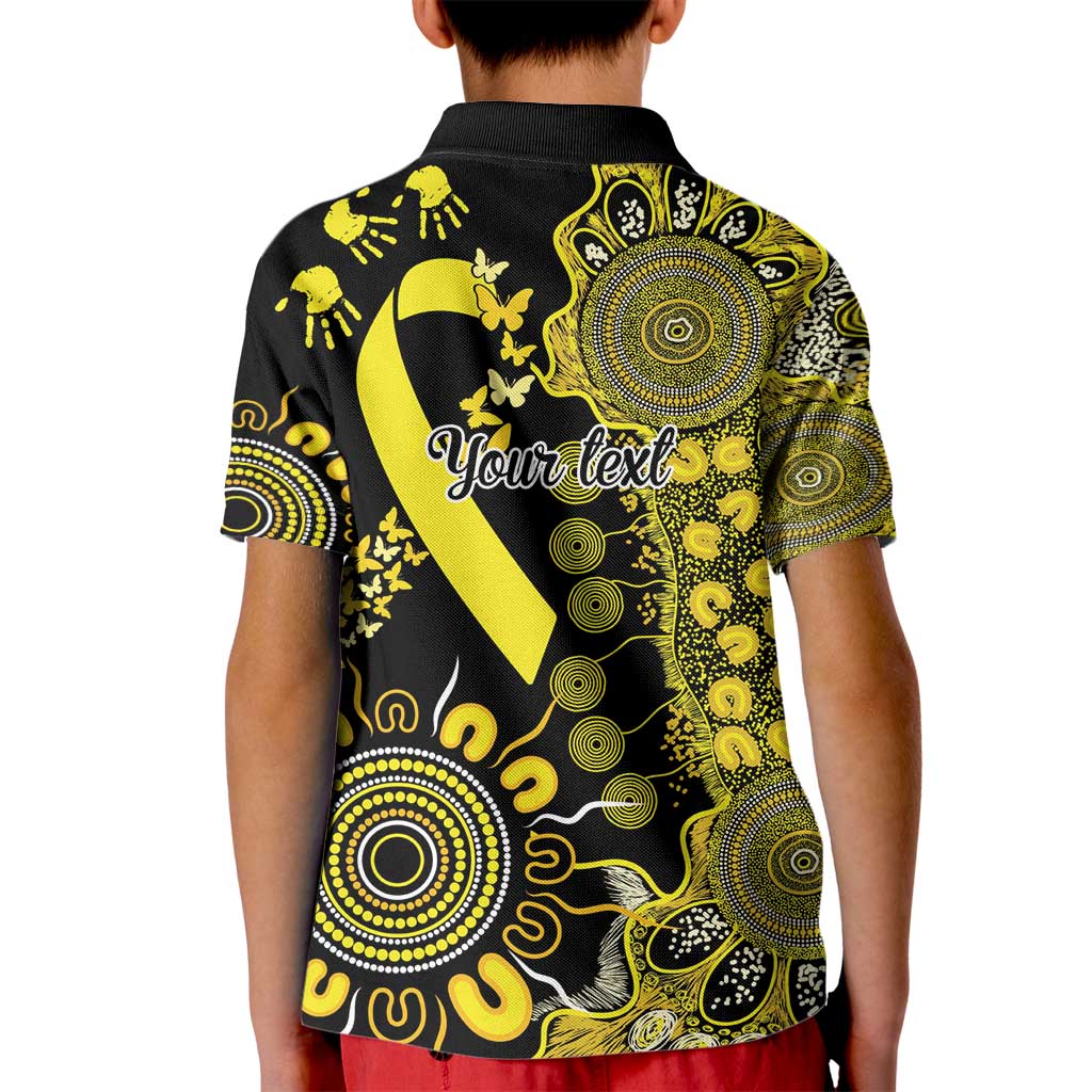 Sarcoma Awareness Personalised Kid Polo Shirt Aboriginal Ribbon Dot Painting