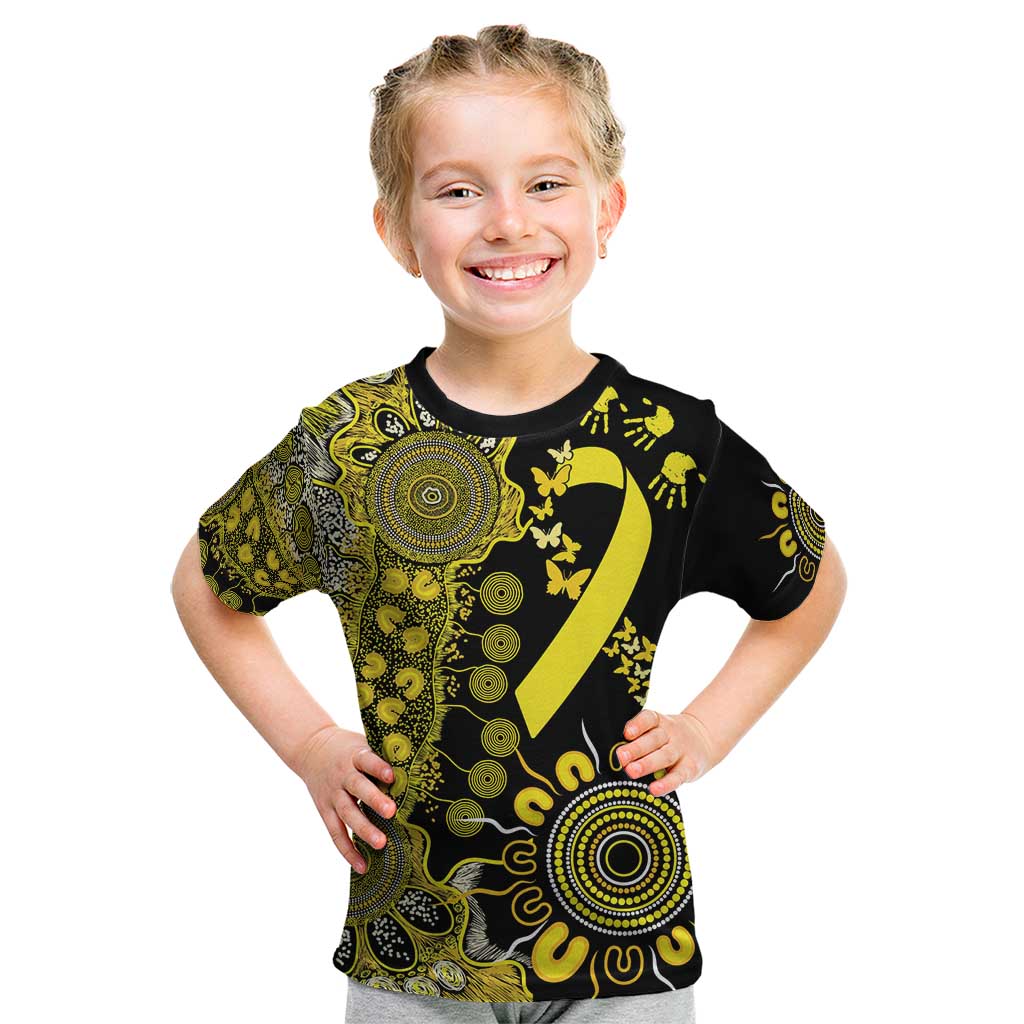 Sarcoma Awareness Personalised Kid T Shirt Aboriginal Ribbon Dot Painting