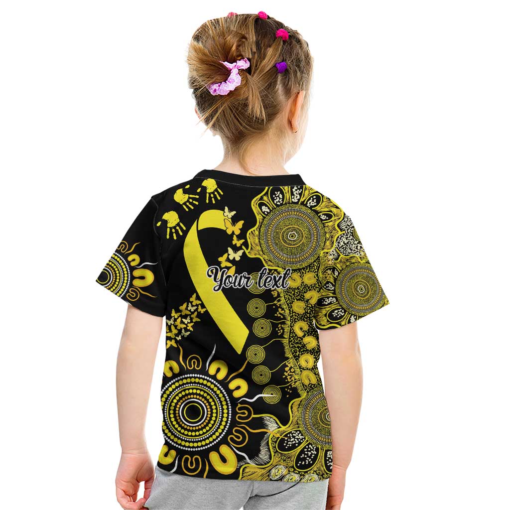 Sarcoma Awareness Personalised Kid T Shirt Aboriginal Ribbon Dot Painting