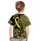 Sarcoma Awareness Personalised Kid T Shirt Aboriginal Ribbon Dot Painting