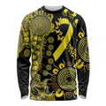Sarcoma Awareness Personalised Long Sleeve Shirt Aboriginal Ribbon Dot Painting
