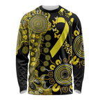 Sarcoma Awareness Personalised Long Sleeve Shirt Aboriginal Ribbon Dot Painting
