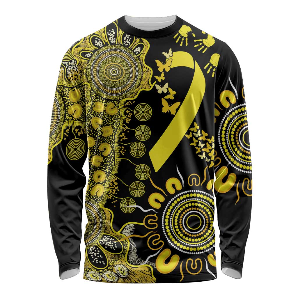 Sarcoma Awareness Personalised Long Sleeve Shirt Aboriginal Ribbon Dot Painting