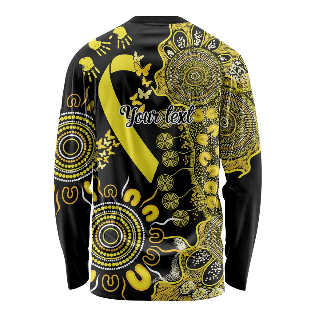 Sarcoma Awareness Personalised Long Sleeve Shirt Aboriginal Ribbon Dot Painting