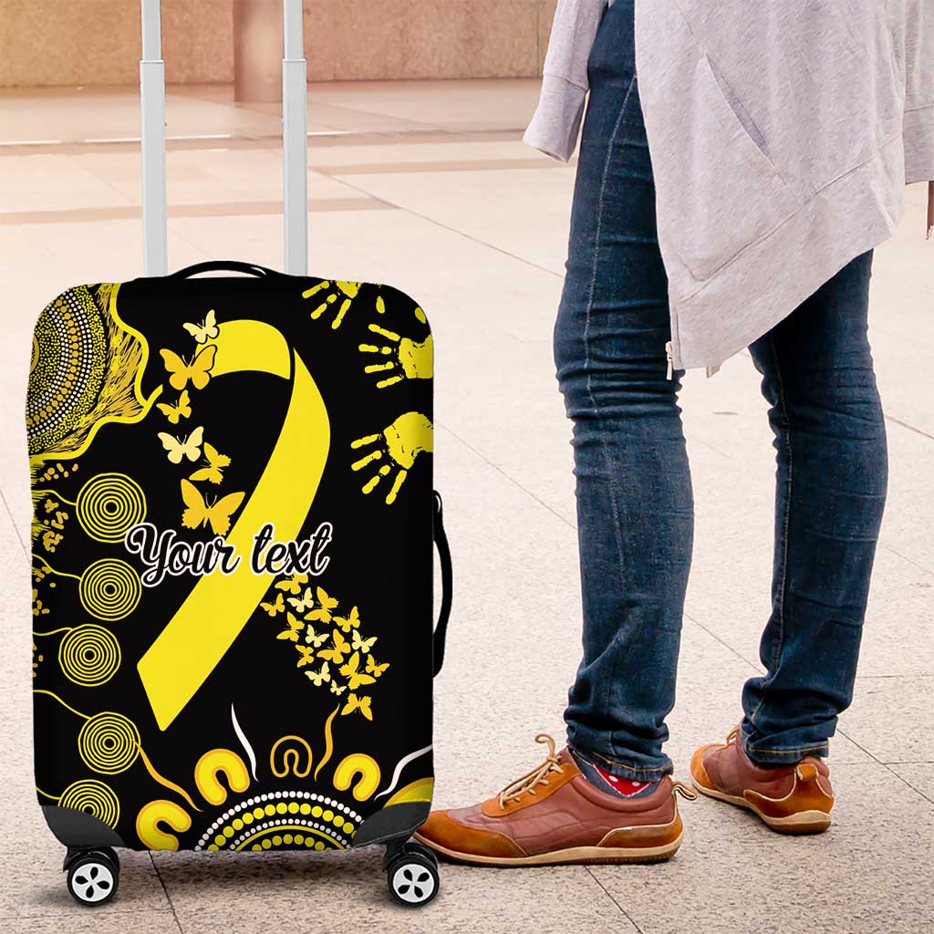 Sarcoma Awareness Personalised Luggage Cover Aboriginal Ribbon Dot Painting