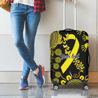 Sarcoma Awareness Personalised Luggage Cover Aboriginal Ribbon Dot Painting