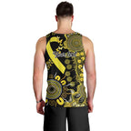 Sarcoma Awareness Personalised Men Tank Top Aboriginal Ribbon Dot Painting