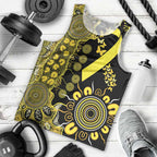 Sarcoma Awareness Personalised Men Tank Top Aboriginal Ribbon Dot Painting