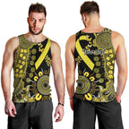 Sarcoma Awareness Personalised Men Tank Top Aboriginal Ribbon Dot Painting
