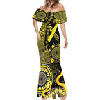 Sarcoma Awareness Personalised Mermaid Dress Aboriginal Ribbon Dot Painting
