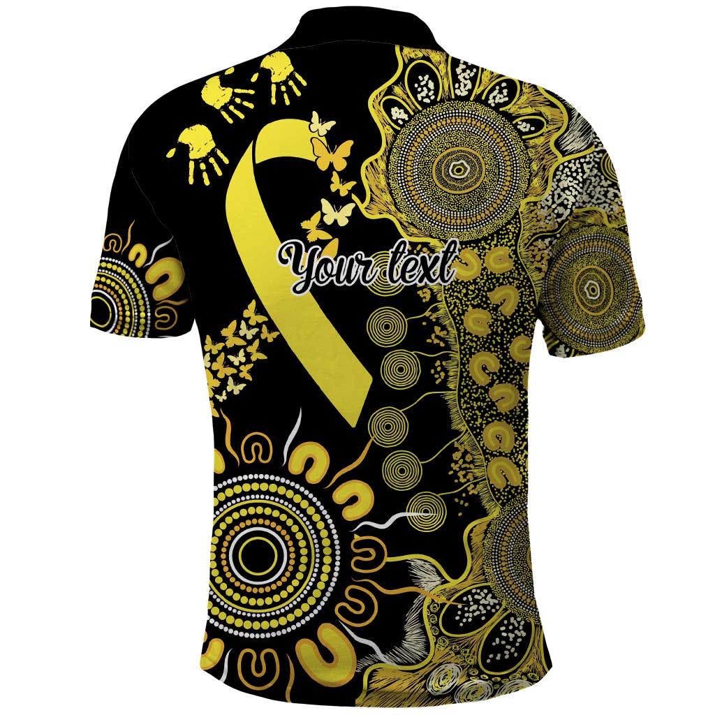 Sarcoma Awareness Personalised Polo Shirt Aboriginal Ribbon Dot Painting