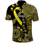 Sarcoma Awareness Personalised Polo Shirt Aboriginal Ribbon Dot Painting