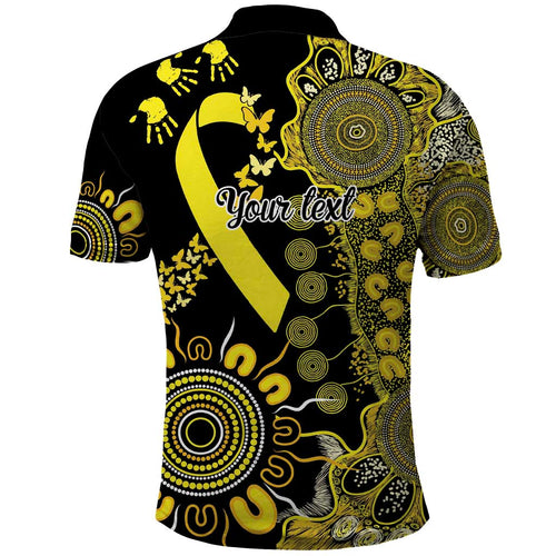 Sarcoma Awareness Personalised Polo Shirt Aboriginal Ribbon Dot Painting