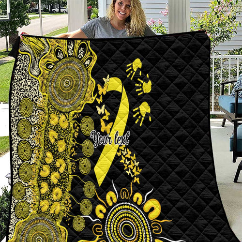 Sarcoma Awareness Personalised Quilt Aboriginal Ribbon Dot Painting