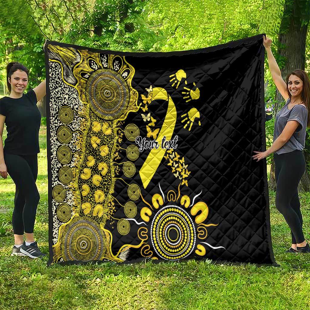 Sarcoma Awareness Personalised Quilt Aboriginal Ribbon Dot Painting
