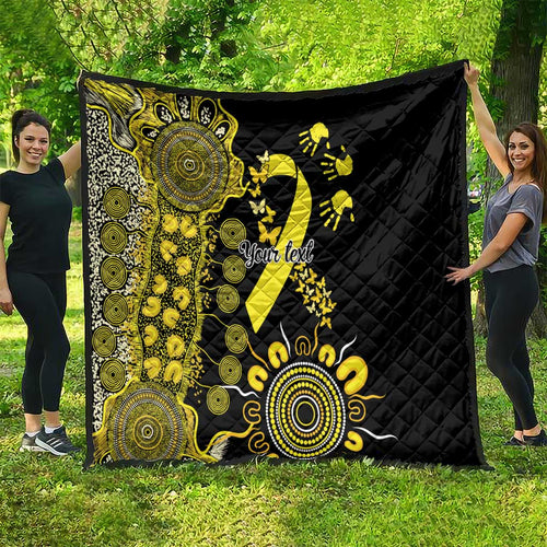 Sarcoma Awareness Personalised Quilt Aboriginal Ribbon Dot Painting