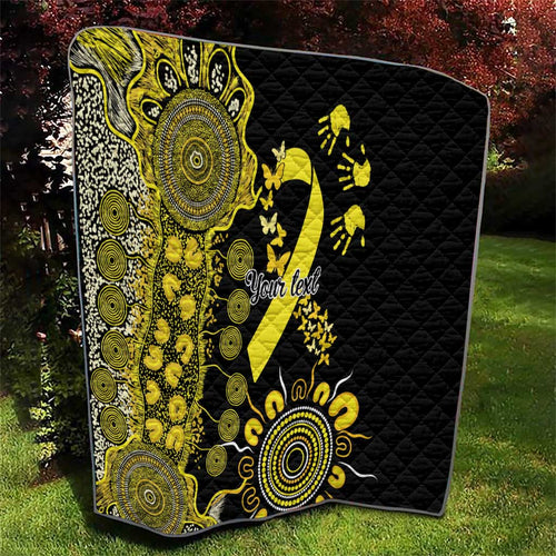 Sarcoma Awareness Personalised Quilt Aboriginal Ribbon Dot Painting