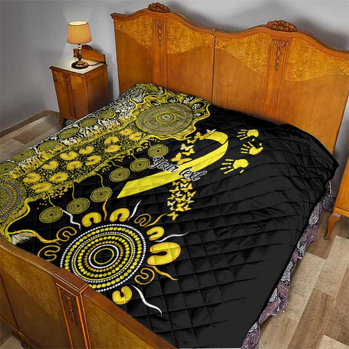 Sarcoma Awareness Personalised Quilt Aboriginal Ribbon Dot Painting