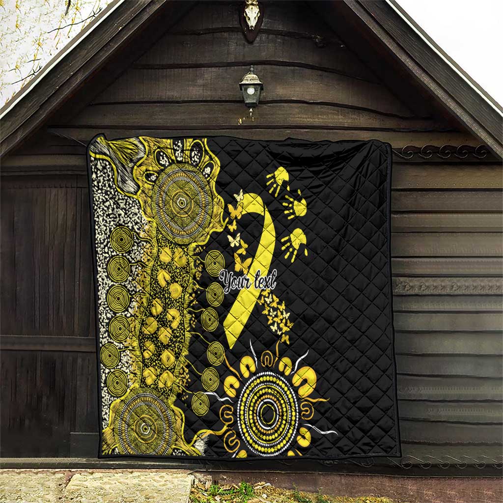 Sarcoma Awareness Personalised Quilt Aboriginal Ribbon Dot Painting