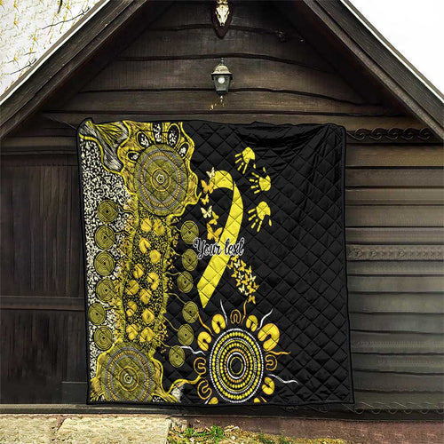 Sarcoma Awareness Personalised Quilt Aboriginal Ribbon Dot Painting