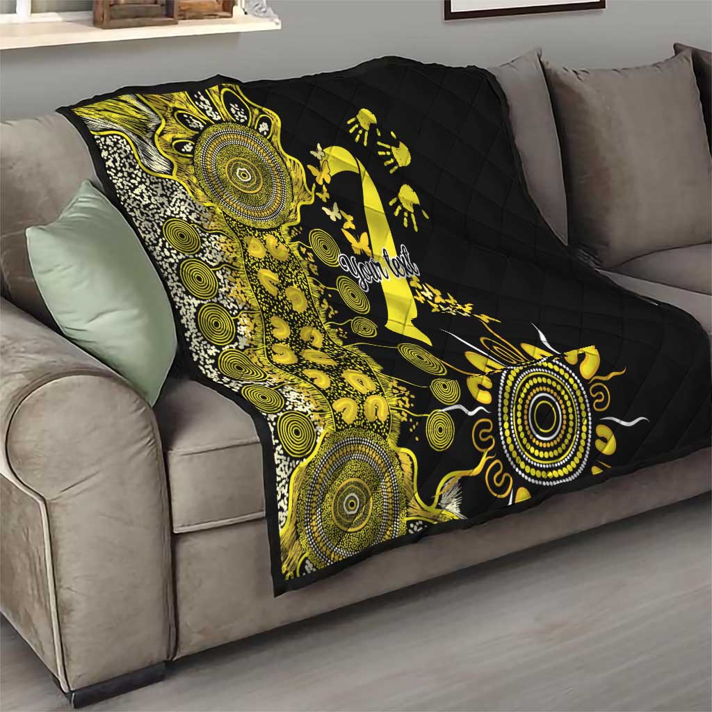 Sarcoma Awareness Personalised Quilt Aboriginal Ribbon Dot Painting