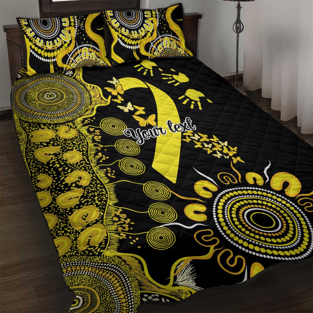 Sarcoma Awareness Personalised Quilt Bed Set Aboriginal Ribbon Dot Painting