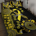 Sarcoma Awareness Personalised Quilt Bed Set Aboriginal Ribbon Dot Painting